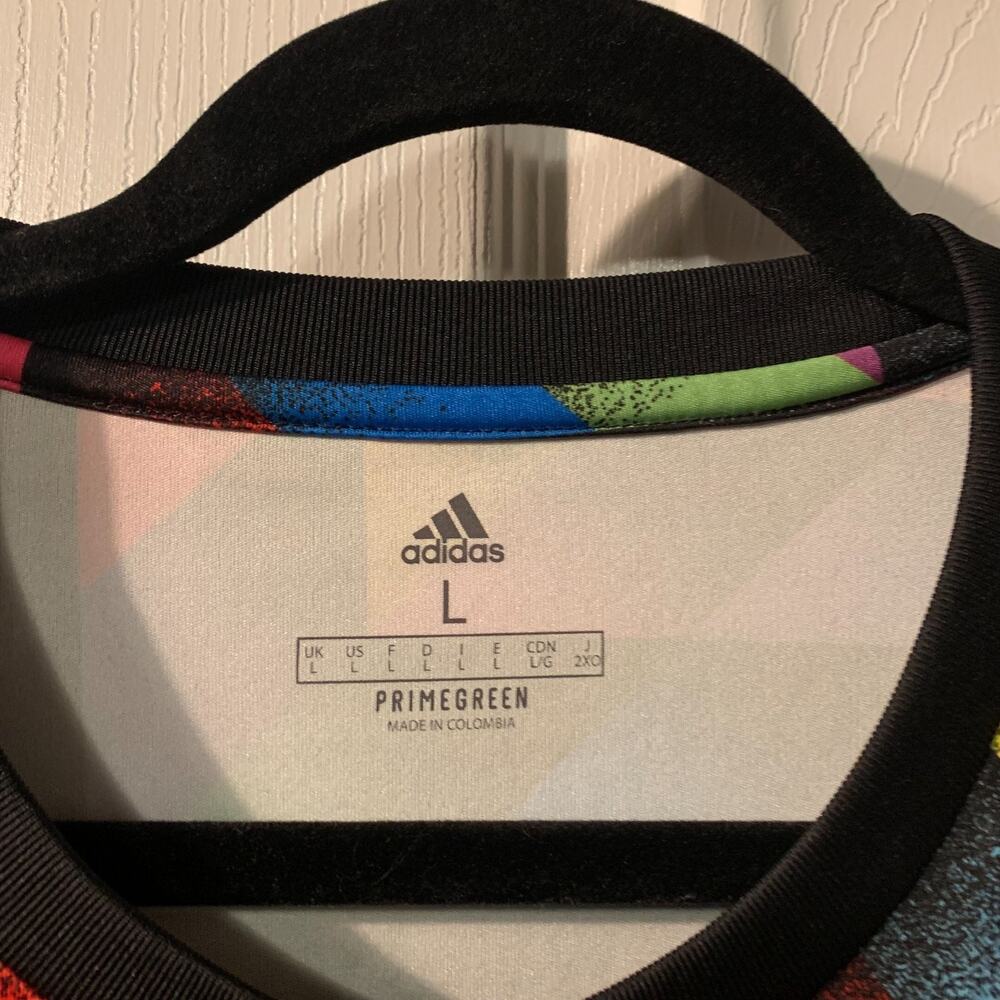 Adidas Portland Timbers 2022 LGBTQ+ Pre-Match Soccer Jersey Mens Sz L Geometric - Picture 4 of 7